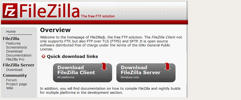 FileZilla FTP client